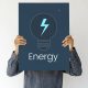 Man holding a board with Energy concept Man holding a board with Energy concept