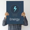 Man holding a board with Energy concept Man holding a board with Energy concept